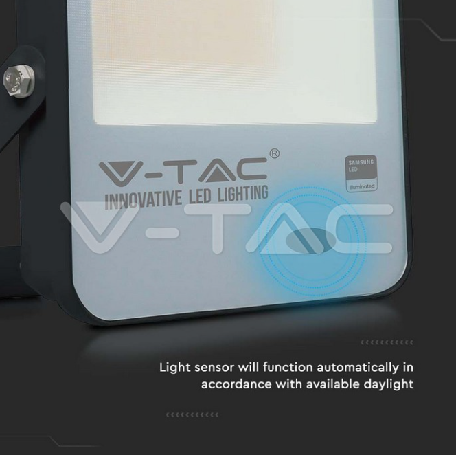 Proiettore led con sensore crepuscolare V-tac 100W 4000K nero VT-117 - 20176 03