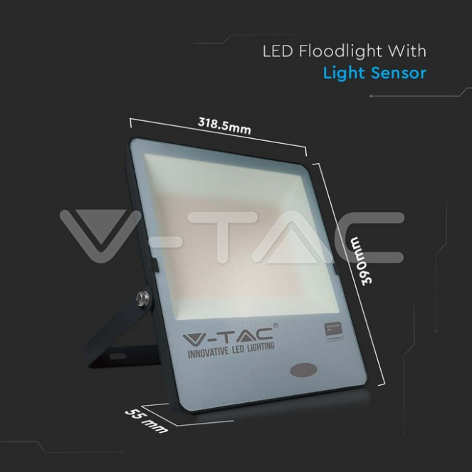 Proiettore led con sensore crepuscolare V-tac 150W 6500K nero VT-167 - 20180 04
