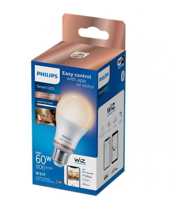 philips lampadina led a60 philips consumer 37242900-e27 8w 2700-6500k-wiz connected - foto 2