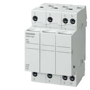 Base porta fusibili cilindrici 10x38 3p+n 32a 3nw7063