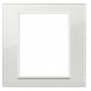 Placca 8 moduli  eikon evo 21668.87-bianco totale diamante