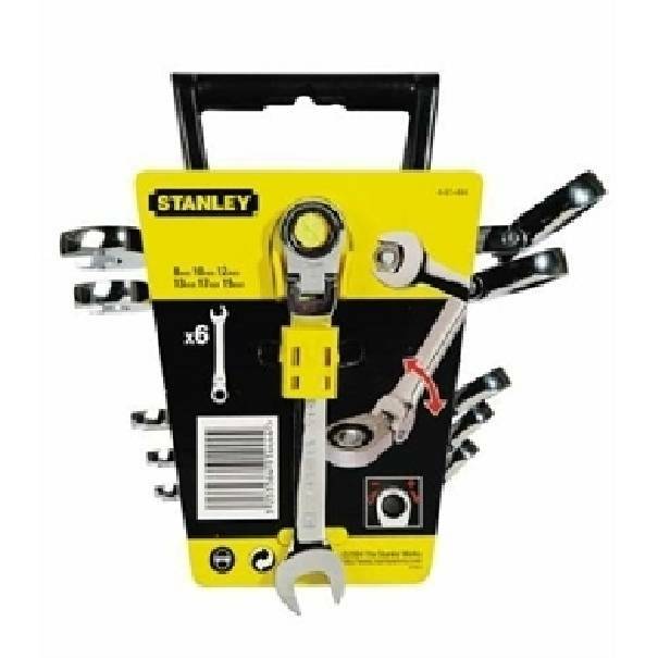 stanley stanley set 6 chiavi combinate a cricchetto reversibili e snodate 4-91-444 - foto 1