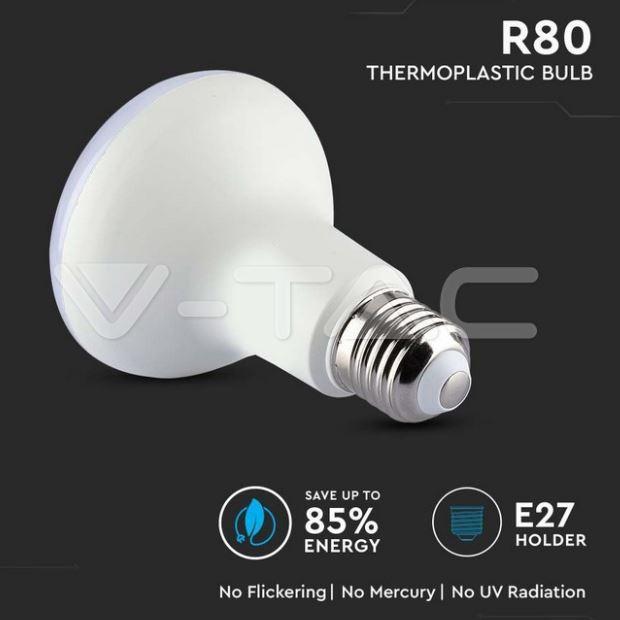 v-tac lampadina led r80 v-tac 21135 vt-280-chip samsung-e27 11w 3000k - foto 2