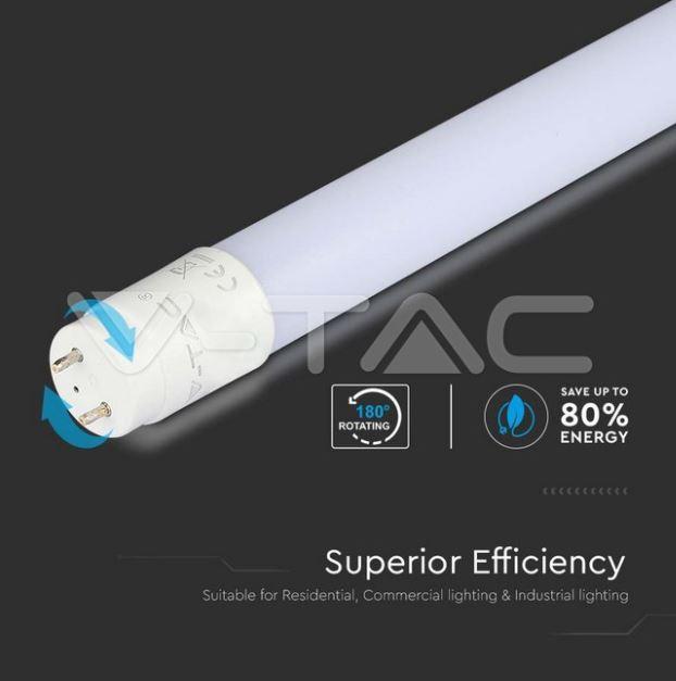 v-tac tubo led t8 v-tac 21650 vt-061-chip samsung- 60cm 9w 3000k - foto 3