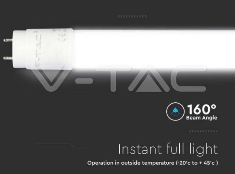v-tac tubo led t8 v-tac 21650 vt-061-chip samsung- 60cm 9w 3000k - foto 4