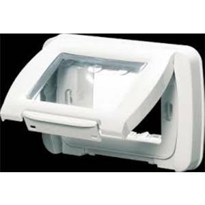 System placca stagna autoportante ip55 4 posti colore bianco gw22461