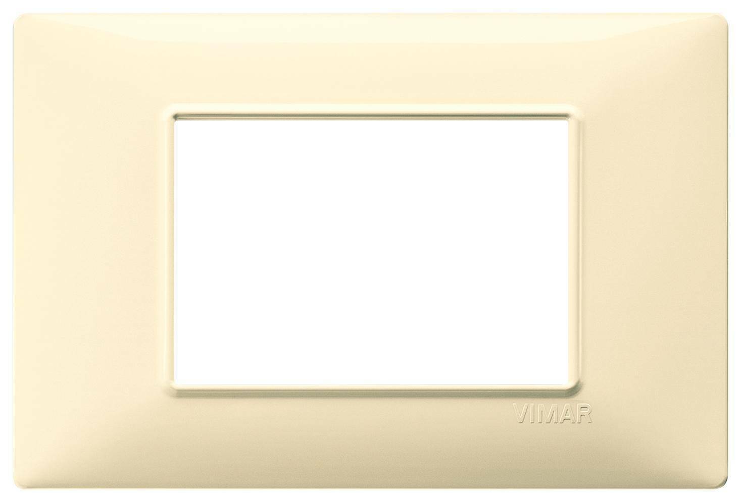 vimar vimar plana placca 3 moduli tecnopolimero colore crema 14653.04 - foto 1