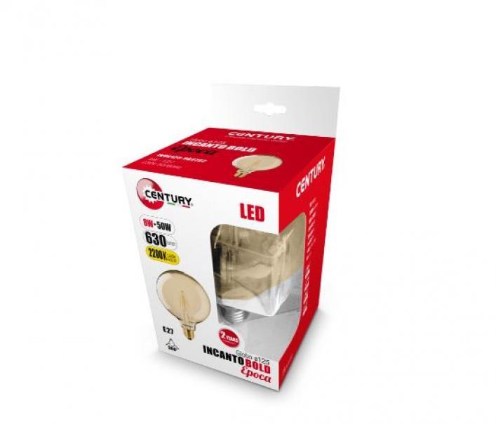 century lampadina filamento led century incanto epoca invg125-082722 - attacco e27 8w 2200k - foto 2