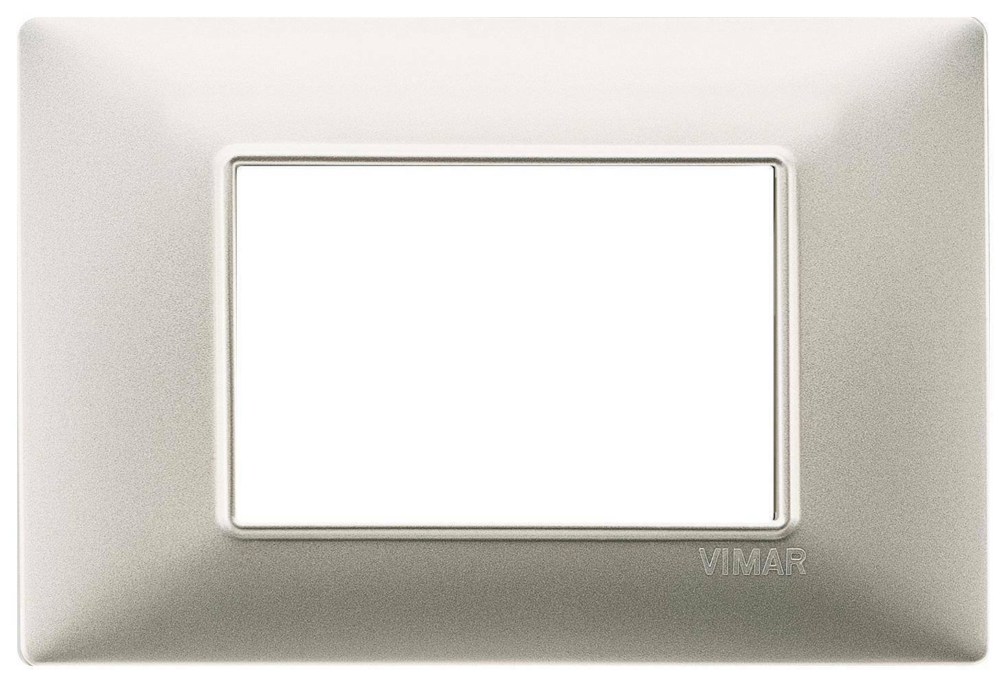 vimar vimar plana placca 3 moduli tecnopolimero colore nichel opaco 14653.21 - foto 1