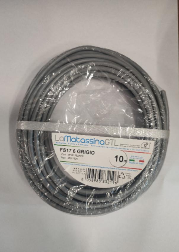 Cavo unipolare FS17 Go-At Topline MFS176GR10-6mmq-10 metri-grigio 01