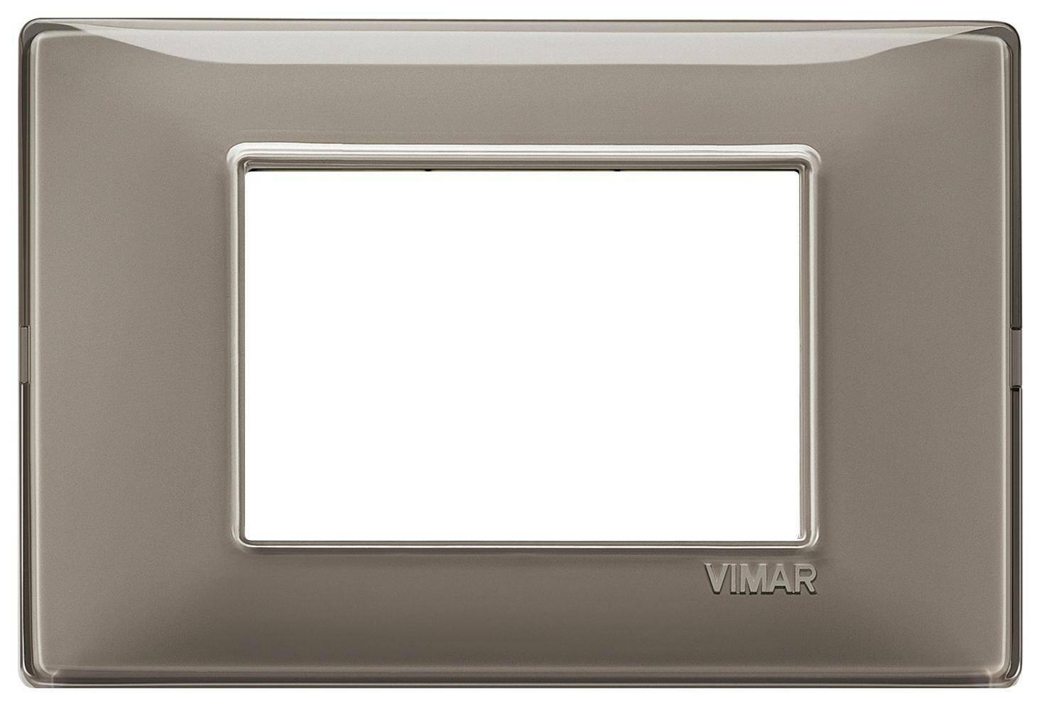 vimar vimar plana placca 3 moduli tecnopolimero colore  reflex cenere 14653.40 - foto 1