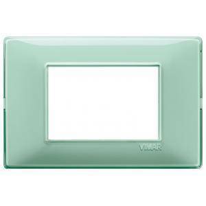 Plana placca 3 moduli tecnopolimero colore reflex menta 14653.44