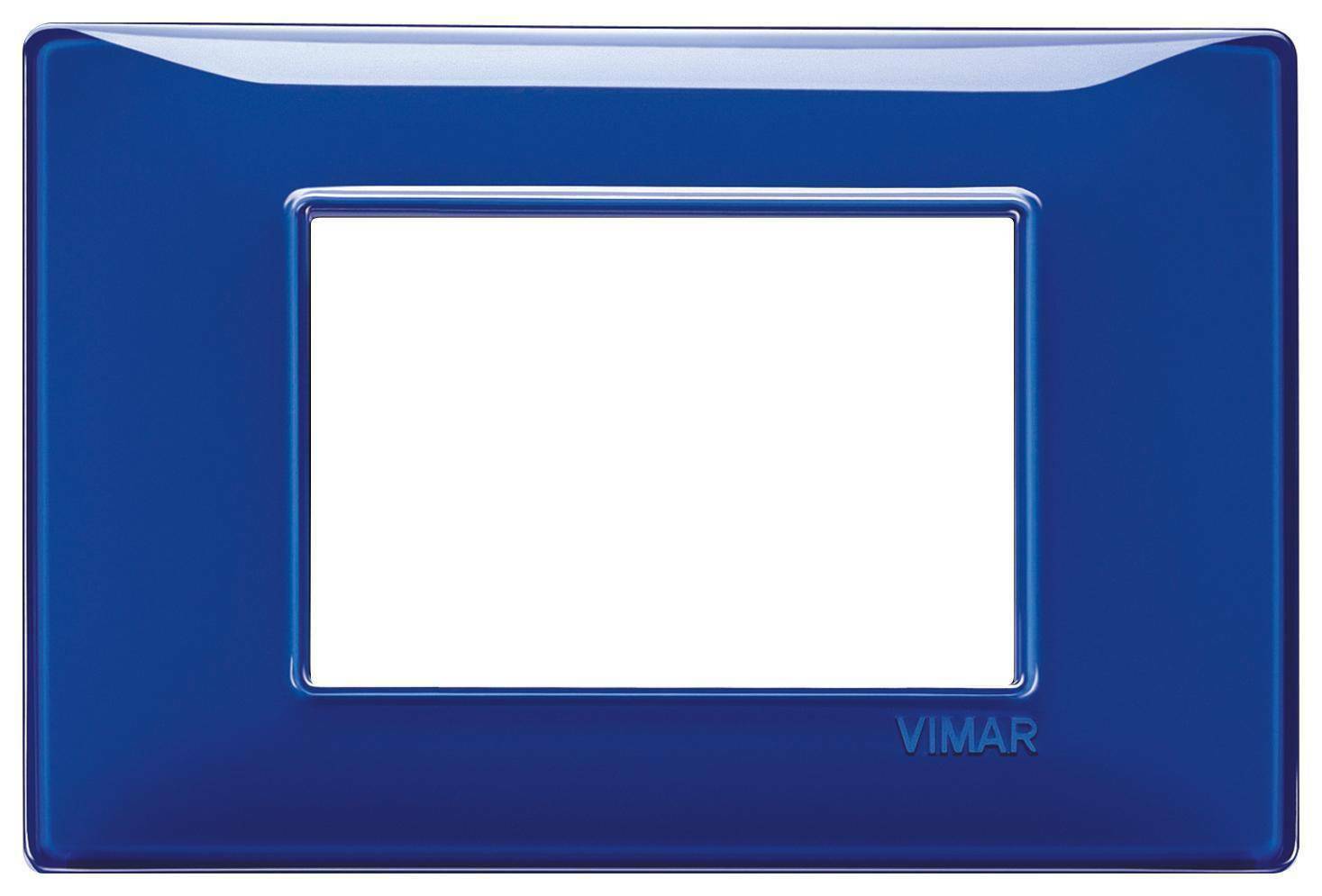 vimar vimar plana placca 3 moduli tecnopolimero colore  reflex zaffiro 14653.50 - foto 1
