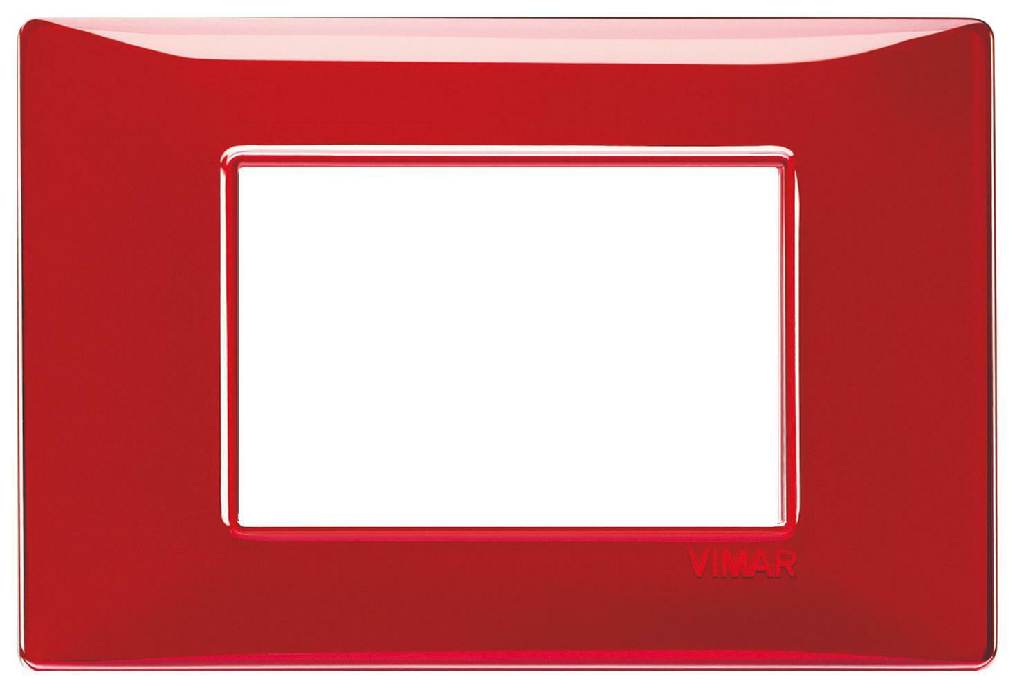 vimar vimar plana placca 3 moduli tecnopolimero colore reflex rubino 14653.51 - foto 1
