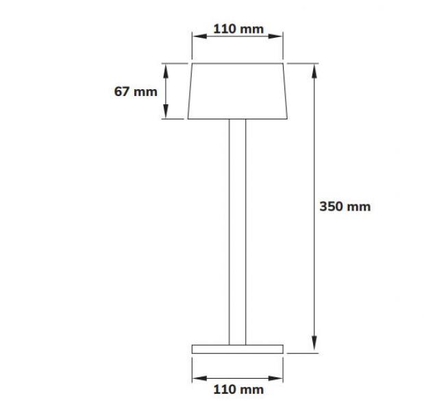 dkl italia lampada da tavolo led idea dkl dol61082abr-ricaricabile-3,3w 3000k ip65-corten - foto 2