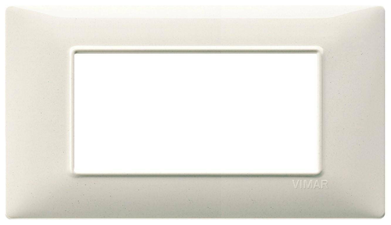 vimar vimar plana placca  4 moduli tecnopolimero colore bianco granito 14654.06 - foto 1