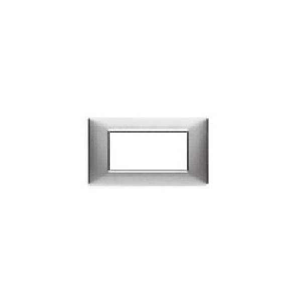 vimar vimar plana placca 4 moduli tecnopolimero colore argento opaco 14654.20 - foto 1