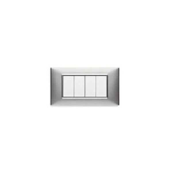 vimar vimar plana placca 4 moduli tecnopolimero colore argento opaco 14654.20 - foto 3