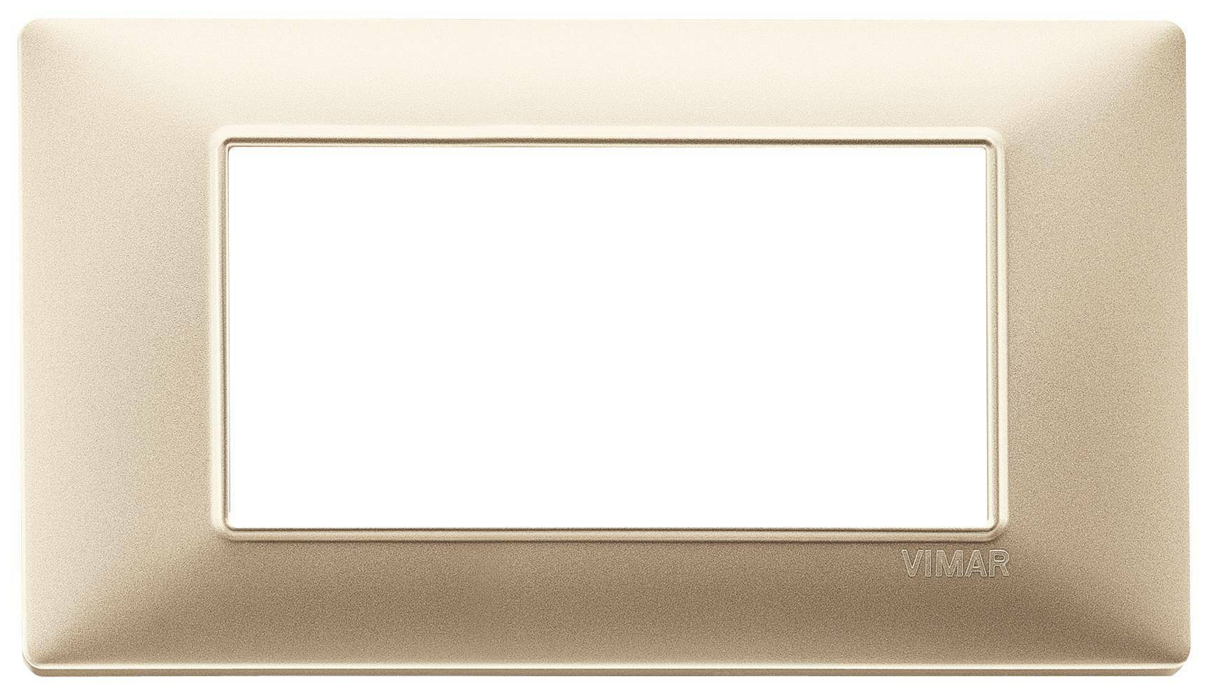 vimar vimar plana placca 4 moduli tecnopolimero colore champagne opaco 14654.22 - foto 1