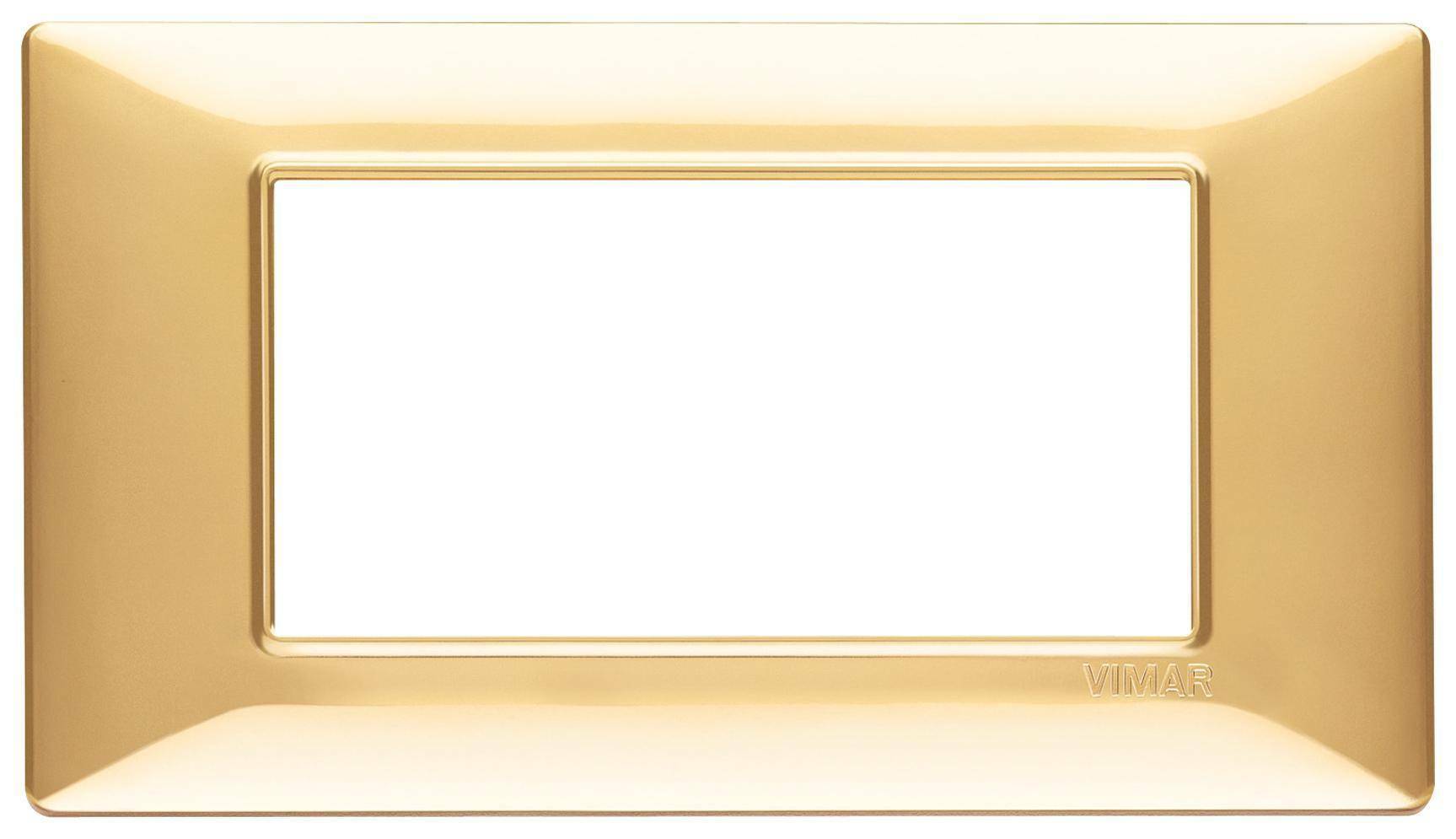 vimar vimar plana placca 4 moduli tecnopolimero colore oro lucido 14654.24 - foto 1