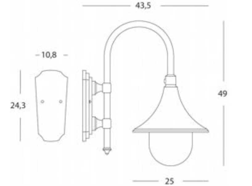 Lampada da parete Sovil Lampara 1xE27 max 60W nero - 347/06 02