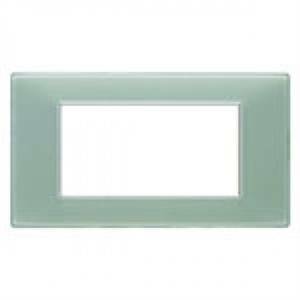 Plana placca 4 moduli tecnopolimero colore reflex  menta 14654.44