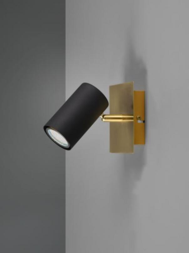 trio lighting lampada da parete marley trio lighting 802400180-1xgu10-oro e nero - foto 1