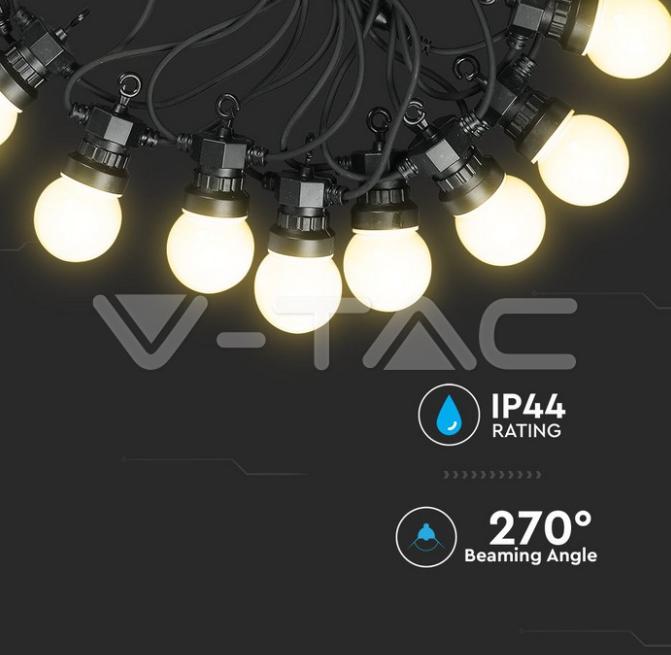 Catenaria led V-tac 5 metri 10 lampadine 24V 0,5W 3000K VT-70510 - 7436 - 217436 04