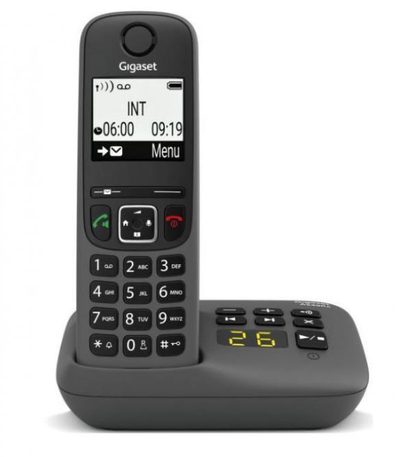 gigaset communications italia cordless vivavoce gigaset as490a-con segreteria telefonica-nero - foto 1