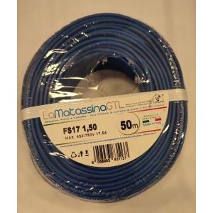 Cavo unipolare fs17  mfs171,5bl50-1,5mmq-50 metri-blu