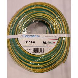 Cavo unipolare fs17  mfs172,5gv50-2,5mmq-50 metri- giallo verde