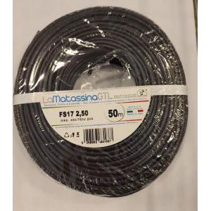 Cavo unipolare fs17  mfs172,5ne50- 2,5mmq-50 metri-nero