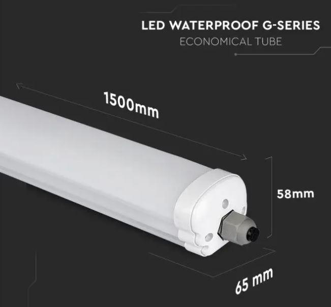 v-tac plafoniera led v-tac 216287 vt-1574-n -150cm 48w 4000k ip65 - foto 4