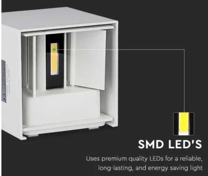 v-tac lampada da parete led v-tac 217079 vt-759-n - ip65 5w 3000k-bianco - foto 4