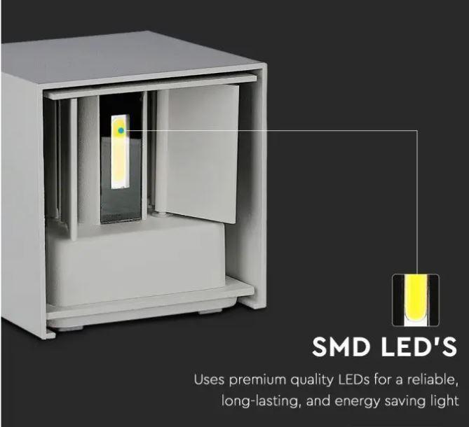 v-tac lampada da parete led v-tac 217080 vt-759-n - ip65 5w 3000k-grigio - foto 3