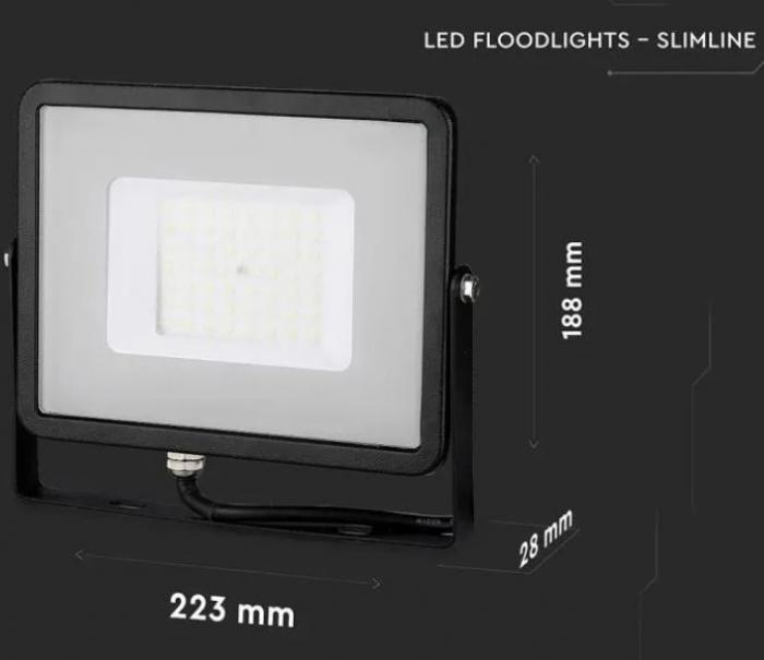 v-tac proiettore led v-tac 21406 vt-50-b-n -chip samsung-50w 3000k ip65 - foto 5