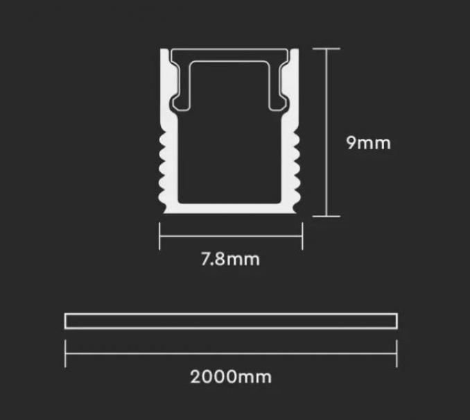 v-tac profilo alluminio per strisce led superficie v-tac 2903 vt-8136 -2metri - foto 2