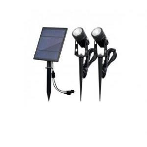 Kit due faretti led blackbird  sl368-carica solare-6w 3000k