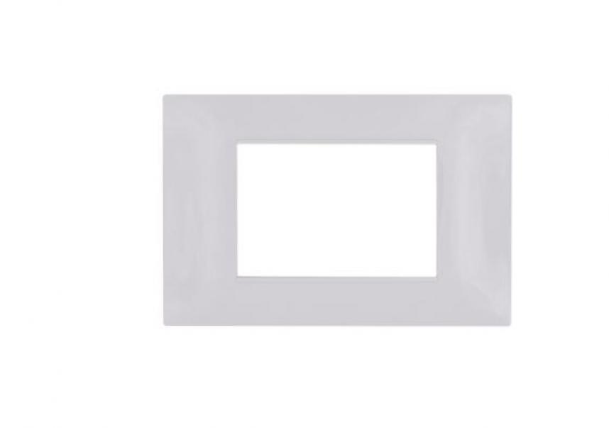 Placca tecnopolimero Gem compatibile con Vimar Plana 14653.01 3 moduli bianco - 6003-01 01