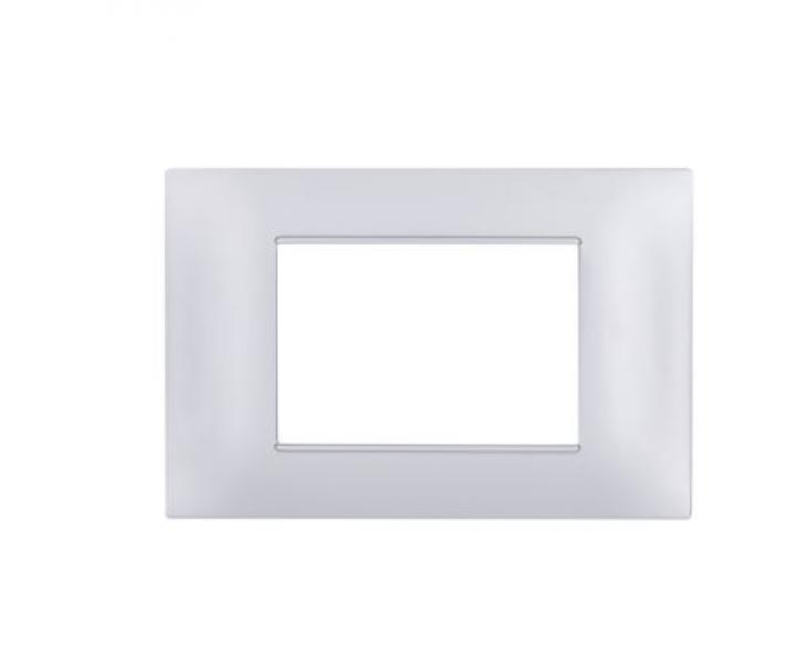 Placca tecnopolimero Gem compatibile con Vimar Plana 14653.21 3 moduli silver - 6003-09 01