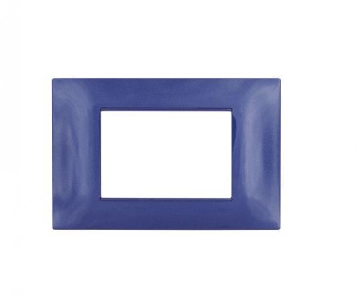 Placca tecnopolimero Gem compatibile con Vimar Plana 14653.50 3 moduli blu navy - 6003-10 01