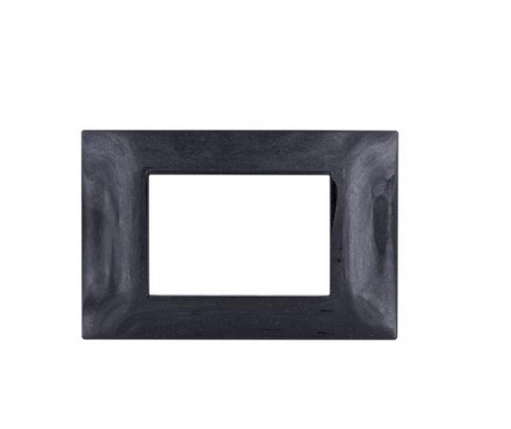 Placca tecnopolimero Gem compatibile con Vimar Plana 14653.05 3 moduli nero glitter - 6003-19 01