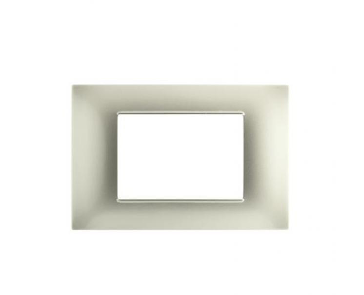 Placca tecnopolimero Gem compatibile con Vimar Plana 14653.75.01 3 moduli perla - 6003-21 01