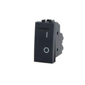 Interruttore bipolare 01 art compatibile con bticino livinglight l4002n 16a nero - 802n art-f802ne