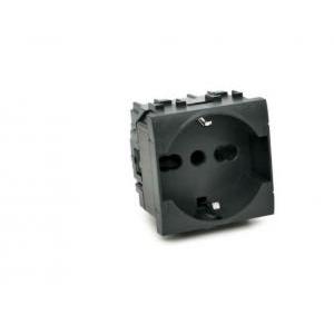 Presa schuko unel art compatibile con bticino livinglight l4140/16 16a nero - 814n - art-f814ne
