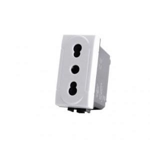 Presa bivalente art compatibile con bticino livinglight l4180 16a bianco - 818b - art-f818bi