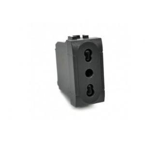 Presa bivalente art compatibile con bticino livinglight l4180 16a nero - 818n - art-f818ne