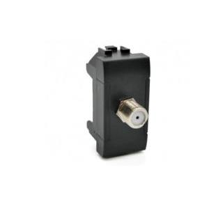 Presa sat femmina diretta art compatibile con bticino livinglight ln4202f nero - 825n - art-f825ne