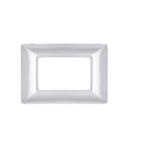Placca tecnopolimero joy compatibile bticino matix am4803gcr 3 moduli argento cromato - m8003-04