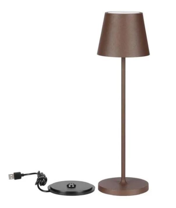 Lampada da tavolo led V-tac batteria 4400mA 2W 3000K IP54 corten VT-7522-C - 7654 01